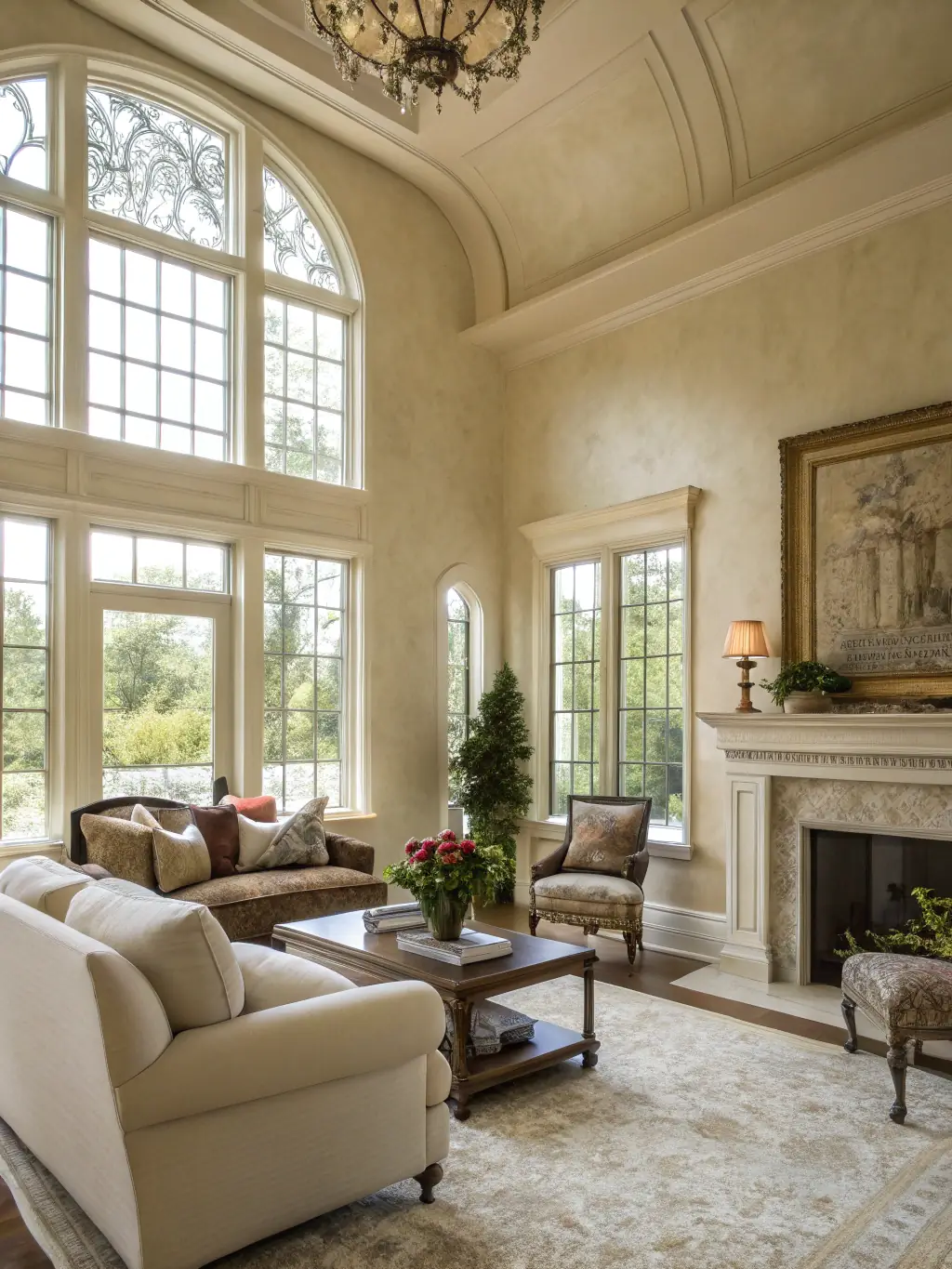 A cozy living room with freshly painted walls in a modern color palette, showcasing Mr. Painter's interior residential painting service.